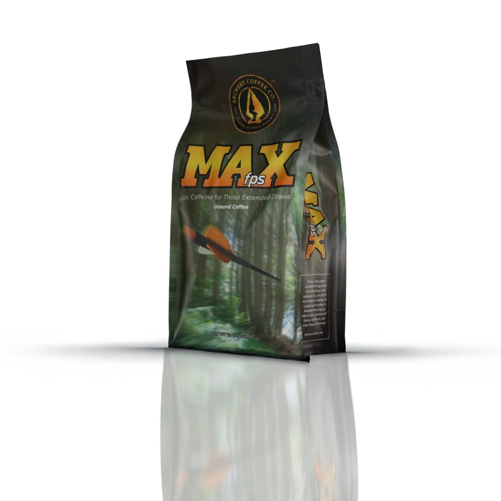 Archery Coffee MAX fps dark roast coffee with extra caffeine