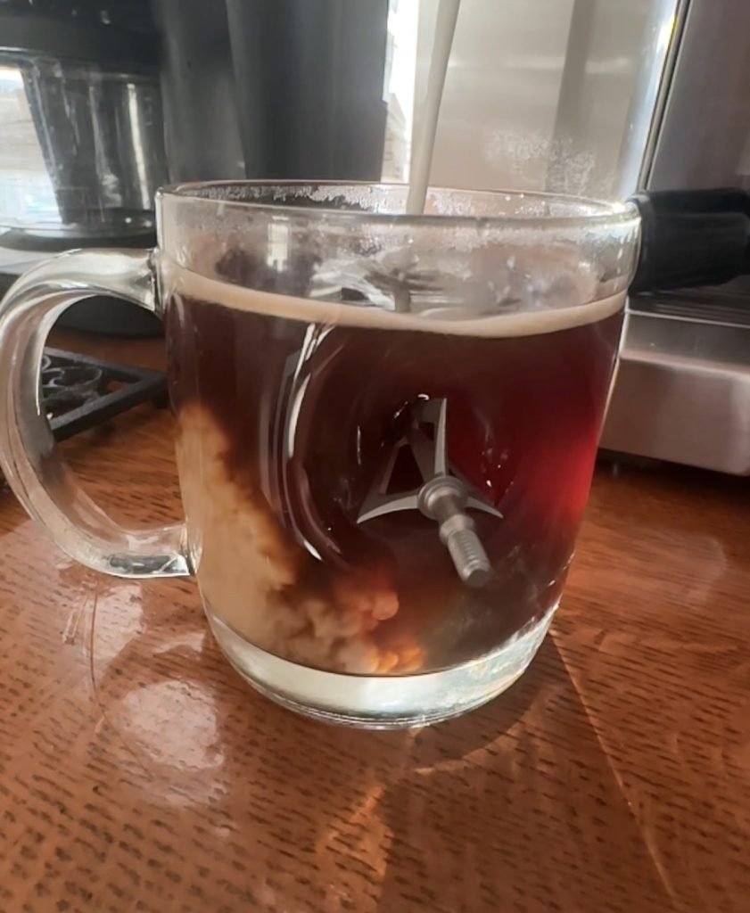 light roast in benshot cup with cream