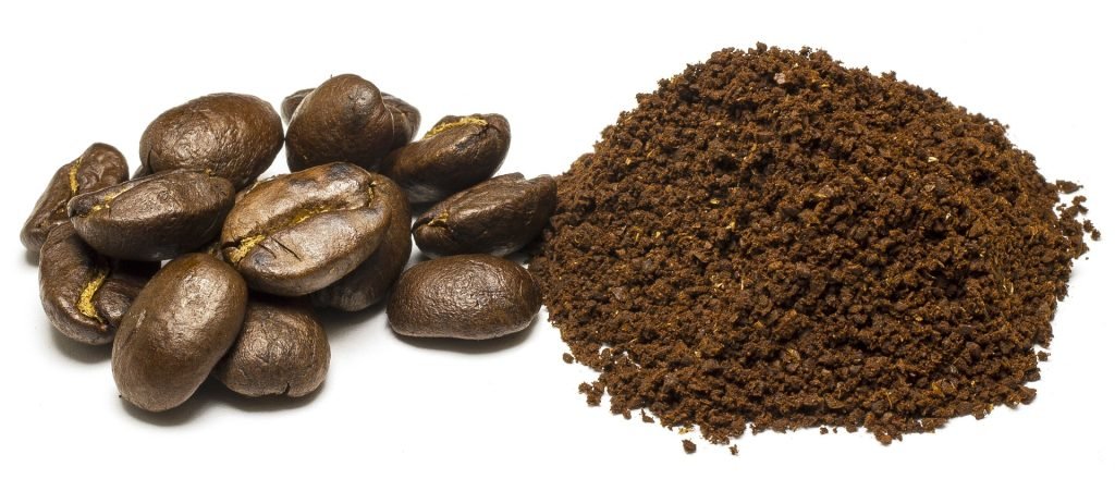 coffee beans and ground coffee