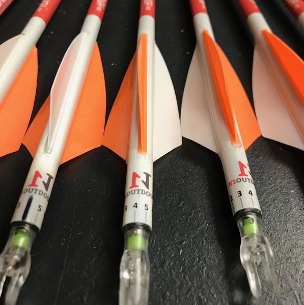 hunting arrows with arrow wraps on them