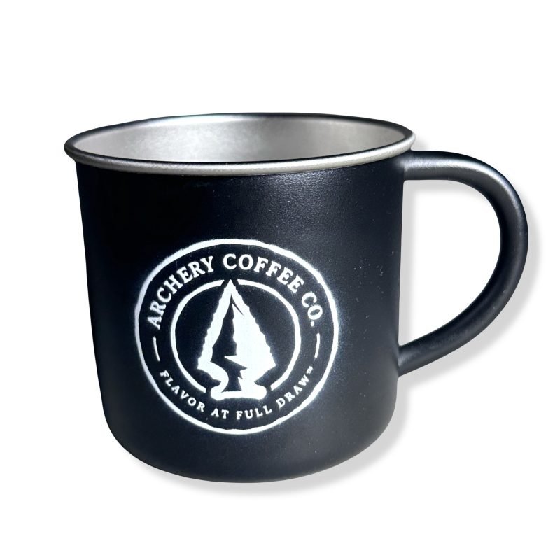 Black Archery Coffee Stainless Steel Rim Campfire Mug Black